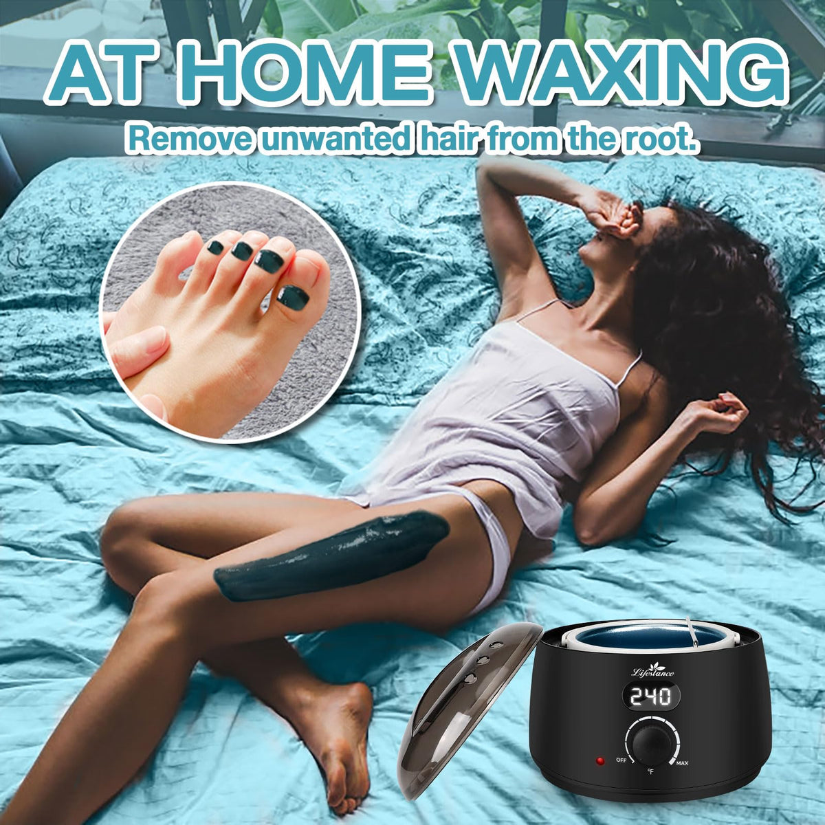 Lifestance Waxing Kit accessories including brow sticks and collars