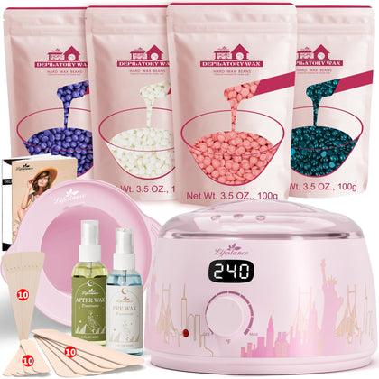 Lifestance Waxing Kit with digital warmer and wax beads
