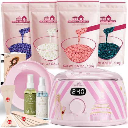 Lifestance Waxing Kit with digital warmer and wax beads