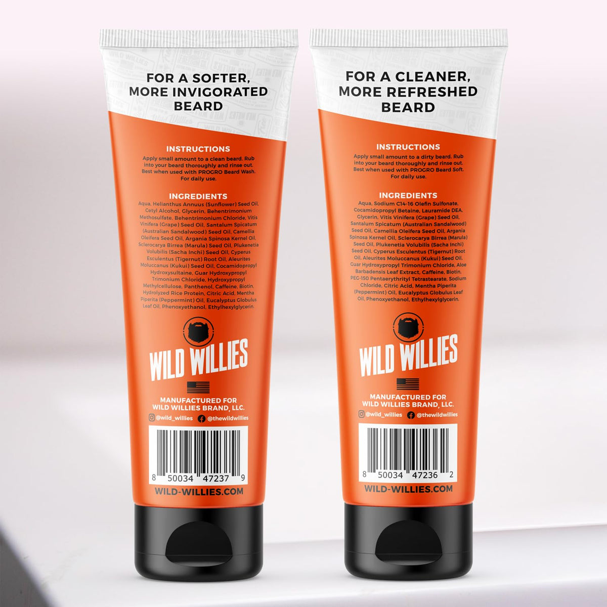 Lifestyle image of a man using Wild Willies beard grooming kit