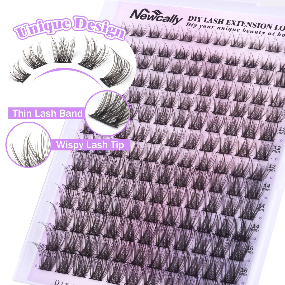 Lifestyle image of a woman applying Newcally lash clusters