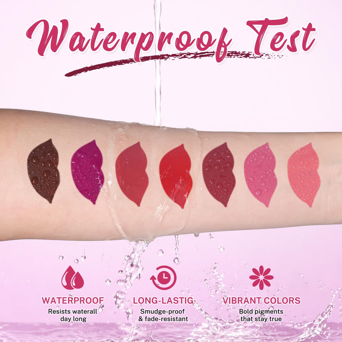 Lifestyle image of a woman applying QiBest lipstick