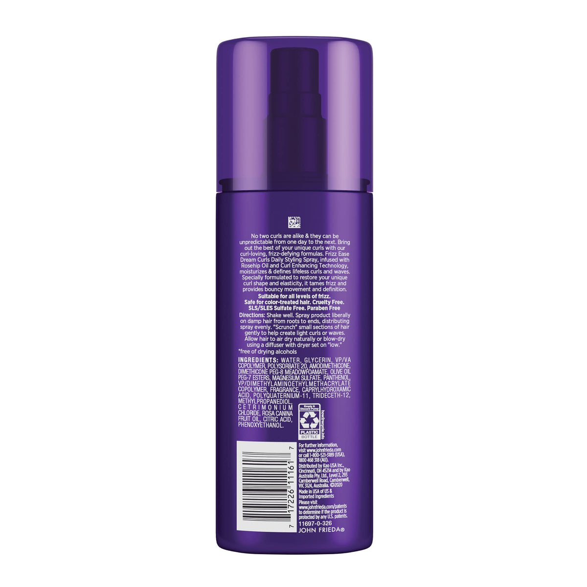 Lifestyle image of a woman using John Frieda Frizz Ease Dream Curls Daily Styling Spray