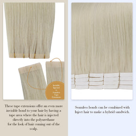 Lifestyle image of a woman wearing Full Shine Tape In Hair Extensions