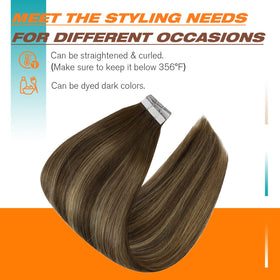 Lifestyle image of a woman wearing Sunny Hair Tape in Extensions