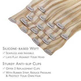 Lifestyle image of a woman wearing Wennalife Clip In Hair Extensions
