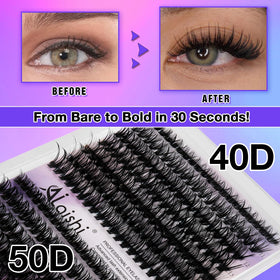 Lifestyle image of AILAISHI lash clusters being applied