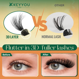 Lifestyle image of applying KEYYOU lash clusters