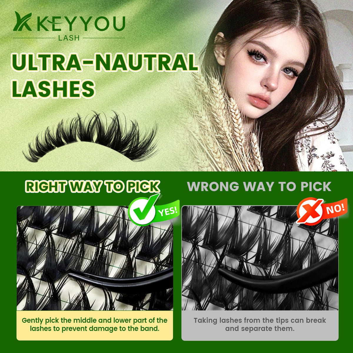 Lifestyle image of applying lash clusters