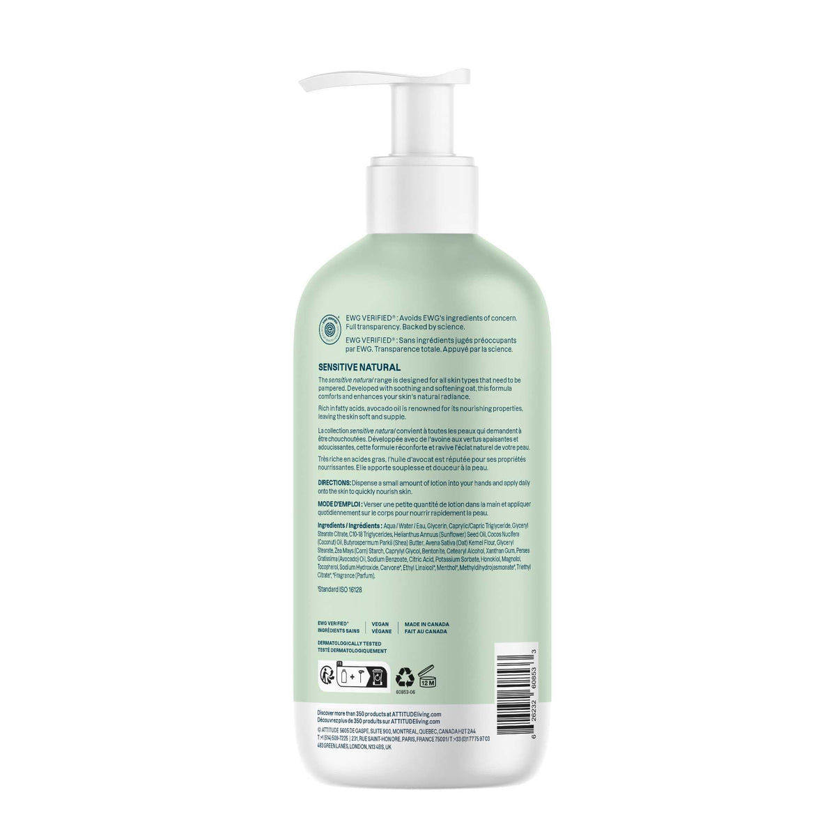 Lifestyle image of ATTITUDE Sensitive Skin Body Lotion in use