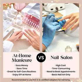 Lifestyle image of Beetles Red Press On Nails being applied