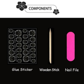 Lifestyle image of BLGTGH press on nails in use at a party