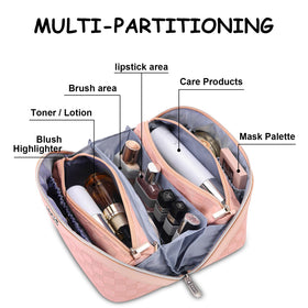 Lifestyle image of BOYATU Travel Makeup Bag in use during travel