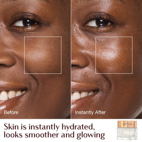 Lifestyle image of Charlotte Tilbury Hydrate, Plump & Glow Set on a bathroom counter