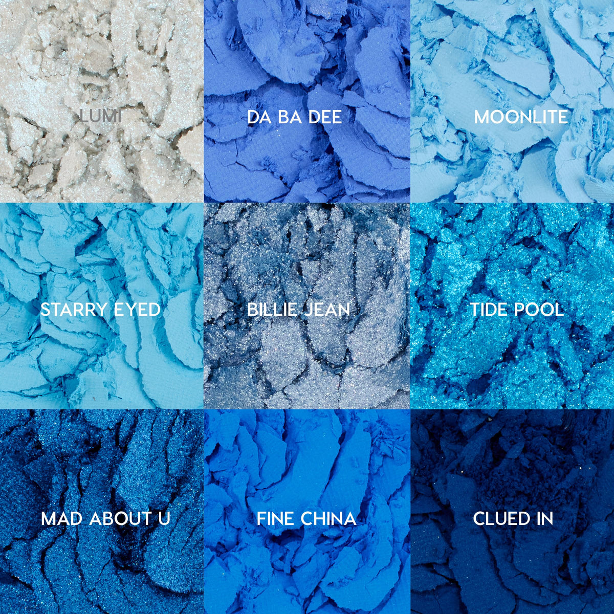 Lifestyle image of ColourPop Blue Moon Eyeshadow Palette in a makeup setup