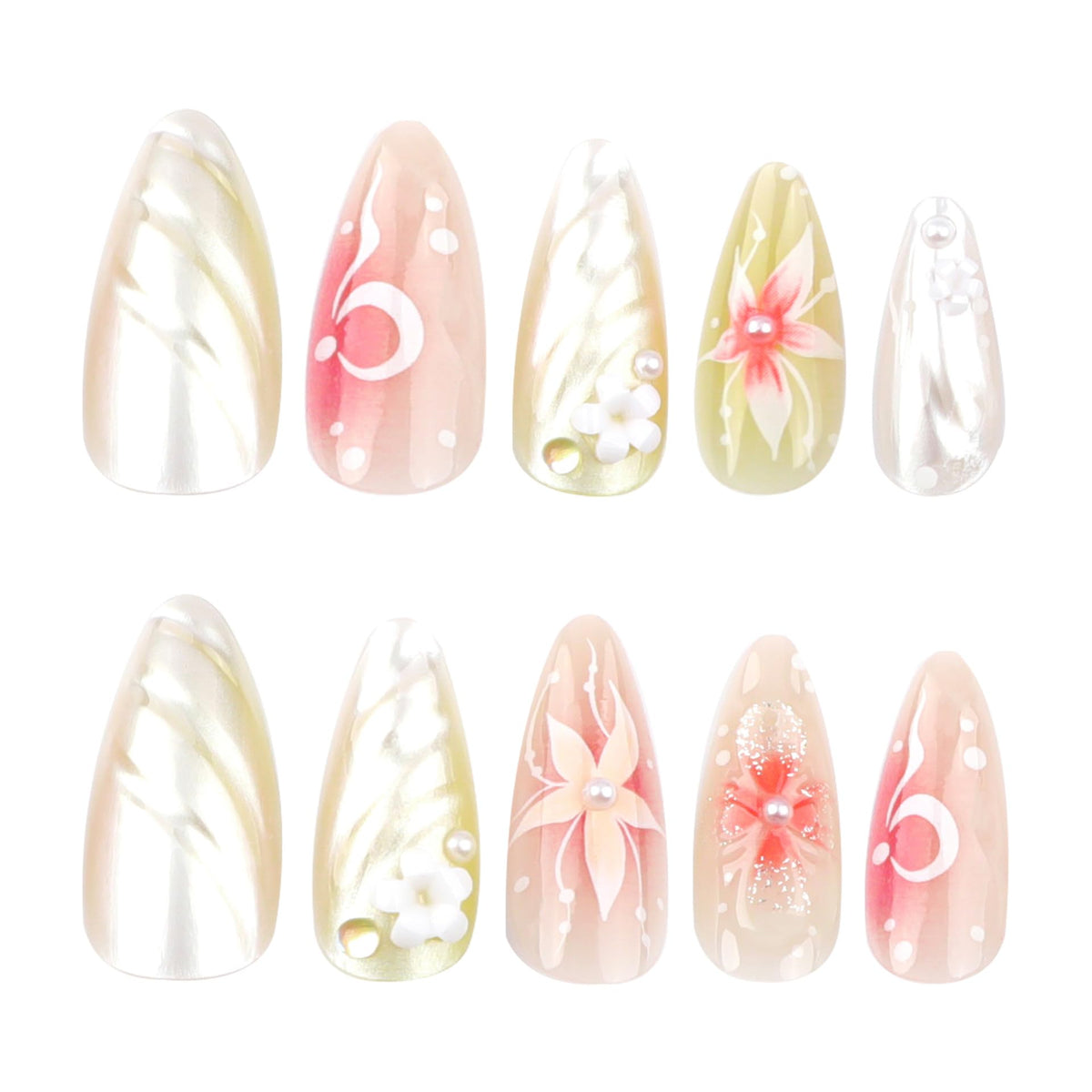 Lifestyle image of CTTHNBD Almond Press on Nails in use