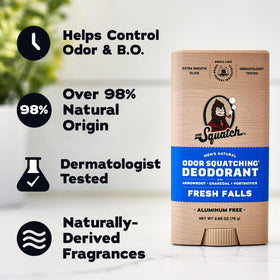 Lifestyle image of Dr. Squatch deodorant in bathroom setting
