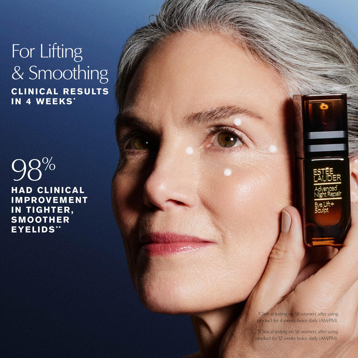 Lifestyle image of Estée Lauder Eye Lift cream in a skincare routine