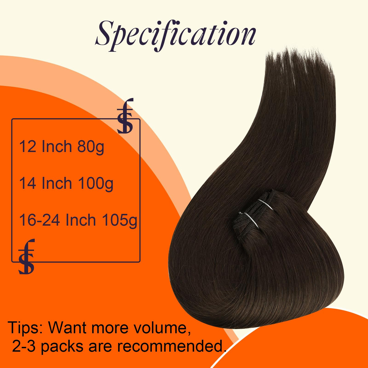 Lifestyle image of Full Shine 22 Inch Dark Brown Sew In Weft Hair Extensions styled