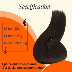Lifestyle image of Full Shine 22 Inch Dark Brown Sew In Weft Hair Extensions styled
