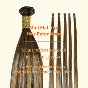 Lifestyle image of Full Shine Mini Flat Tip Hair Extensions styled