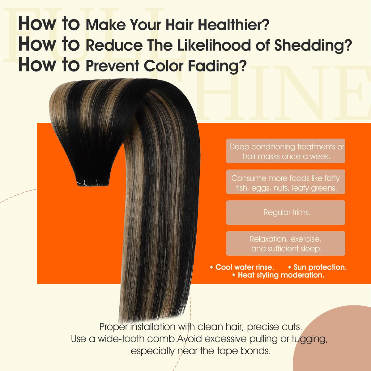 Lifestyle image of Full Shine Tape In Hair Extensions being applied