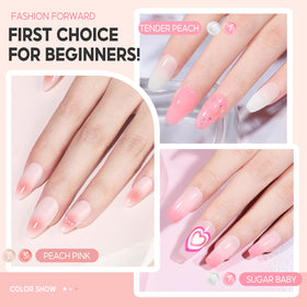Lifestyle image of hands applying PEACECOLOR gel nail polish