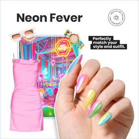Lifestyle image of hands with Beetles neon nail polish applied