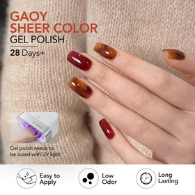 Lifestyle image of hands with GAOY gel polish applied