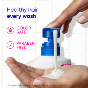 Lifestyle image of Head & Shoulders Smooth & Silky 2-in-1 Shampoo & Conditioner being used