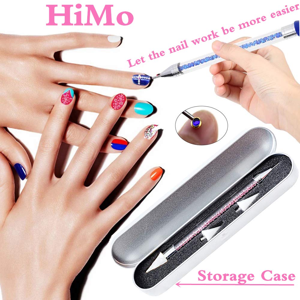 Lifestyle image of HiMo Nail Rhinestone Picker Tool in use on nails