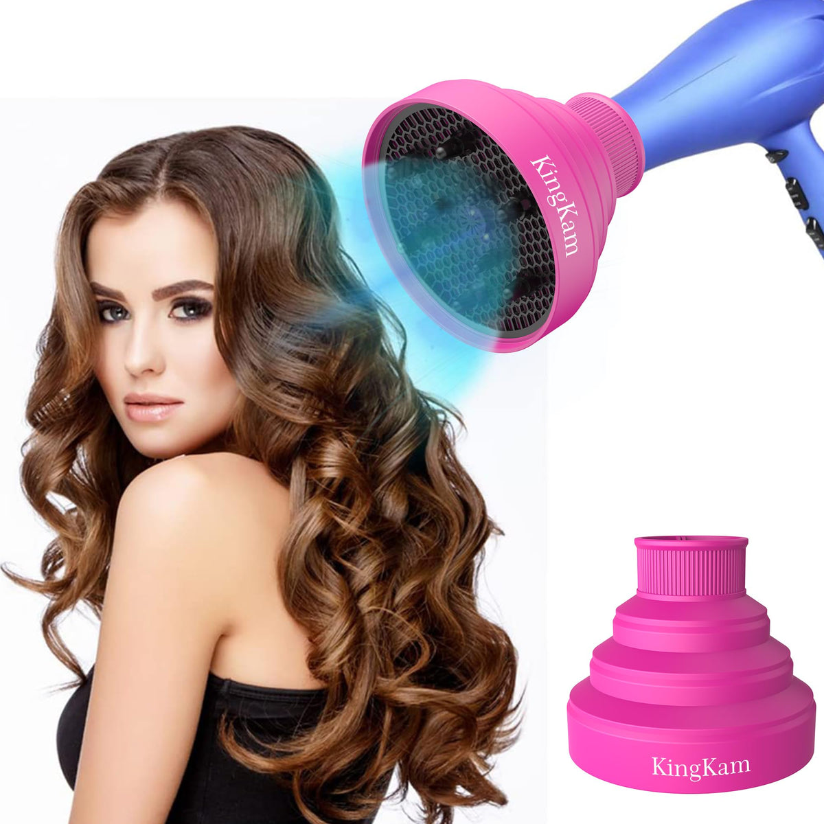 Lifestyle image of KingKam Hair Diffuser in use