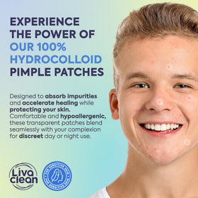 Lifestyle image of LivaClean Pimple Patches in use