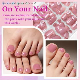 Lifestyle image of LuckForever press on toenails applied