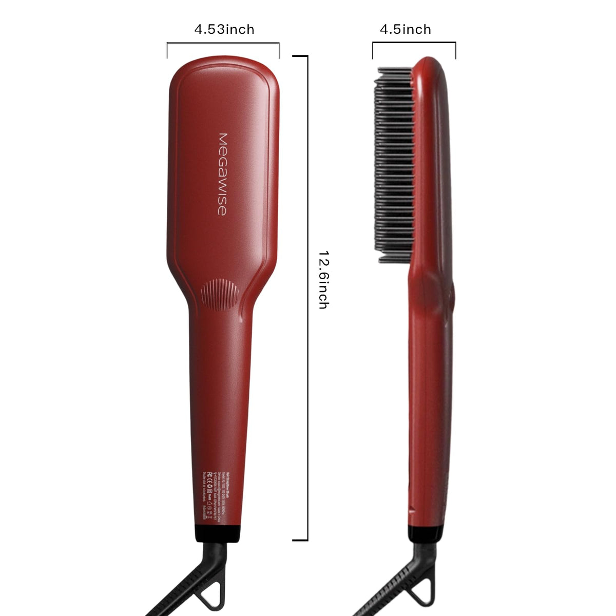 Lifestyle image of MEGAWISE Hair Straightener Brush Pro in a bathroom setting