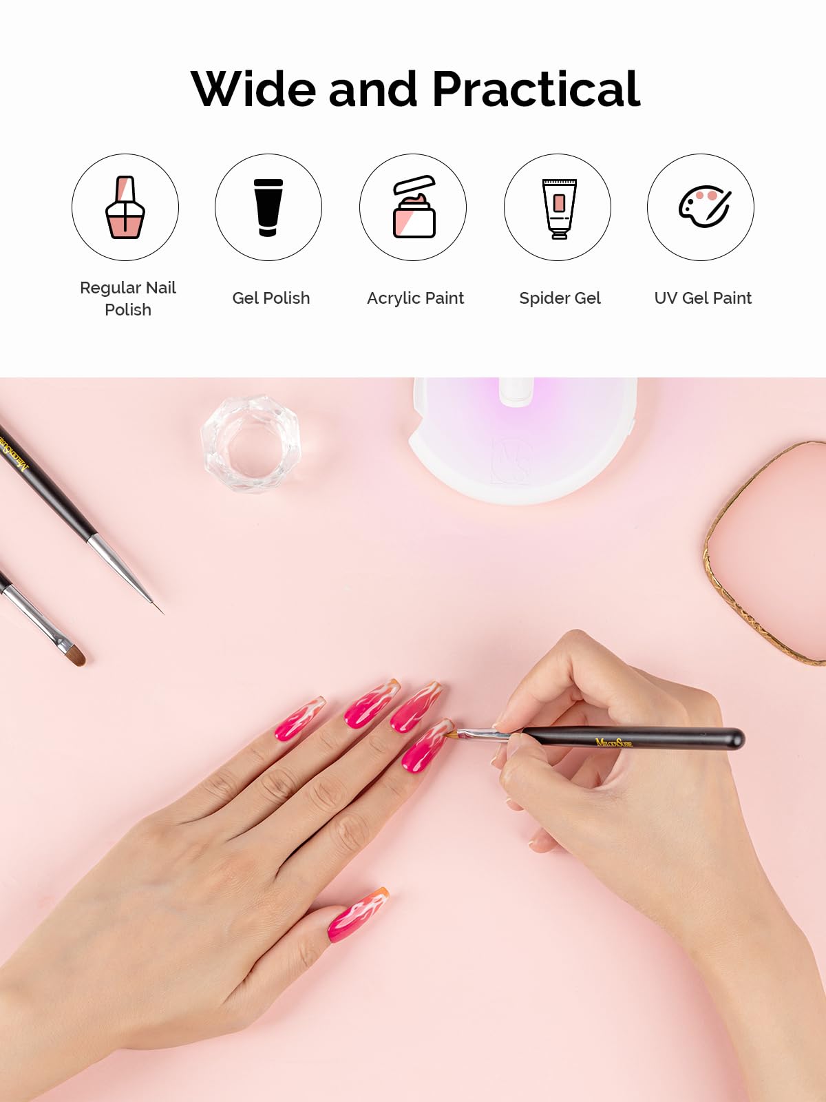 Lifestyle image of MelodySusie nail art brushes in use