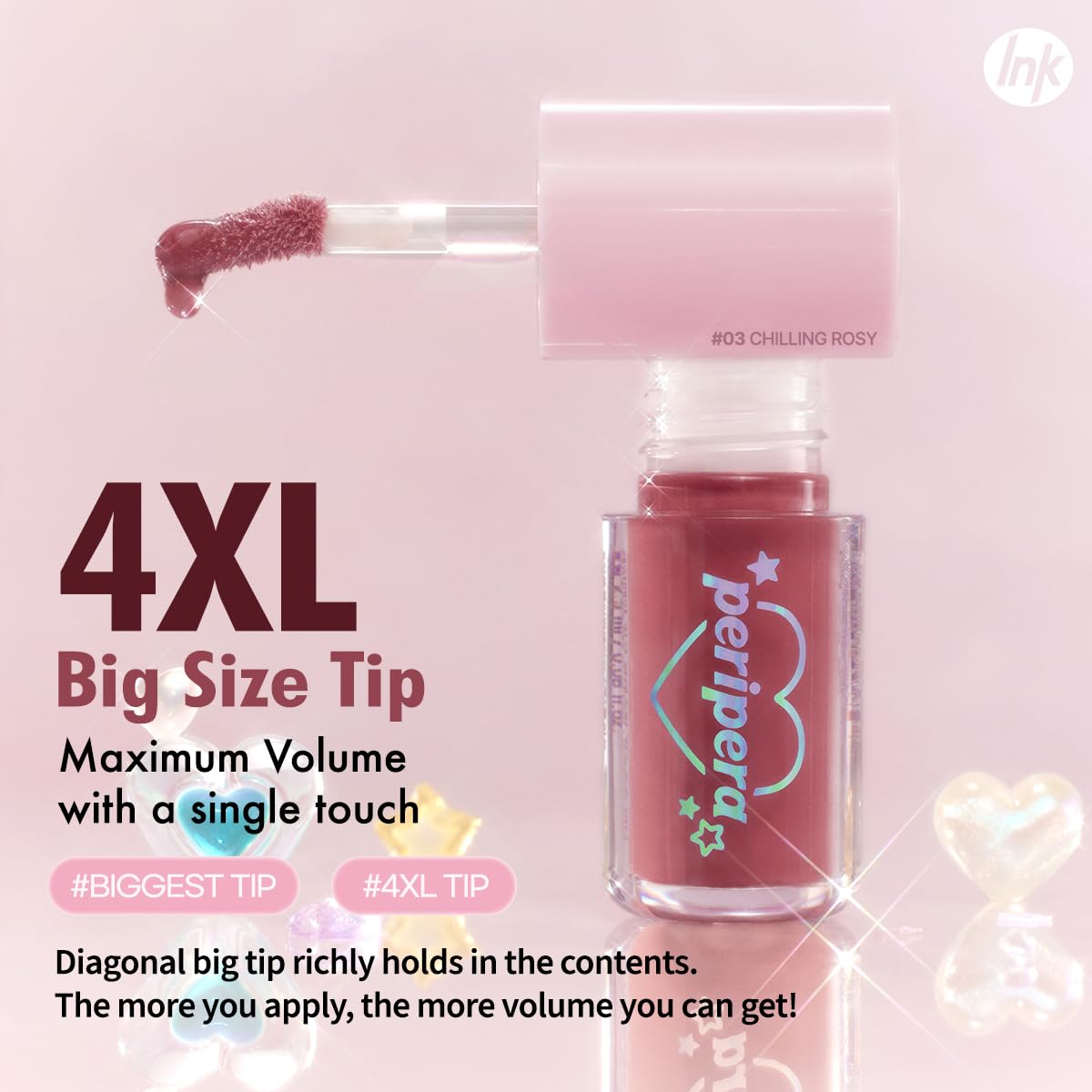 Lifestyle image of model applying Peripera Ink Glasting Lip Gloss
