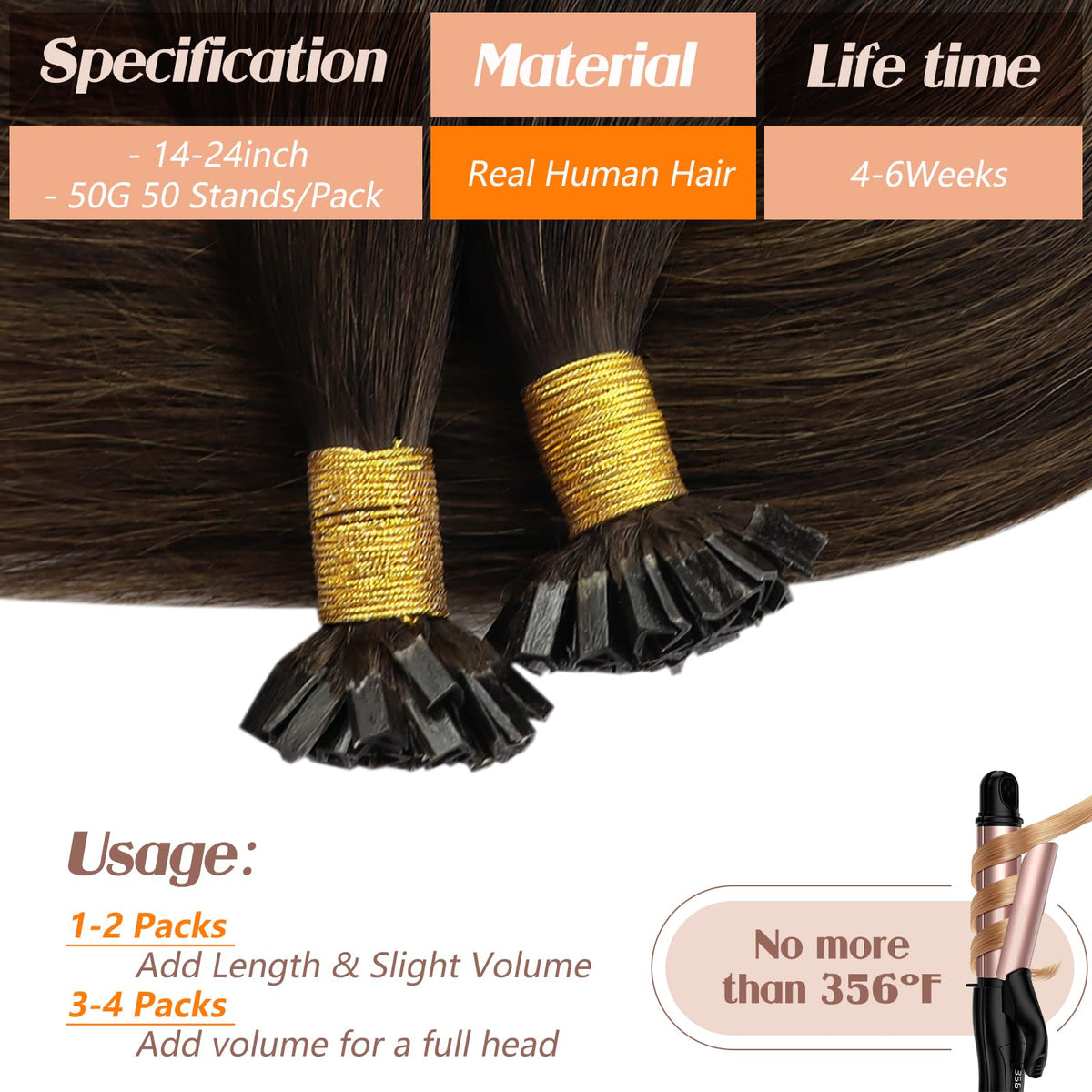 Lifestyle image of model wearing Sunny Hair K Tips extensions