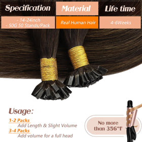 Lifestyle image of model wearing Sunny Hair K Tips extensions