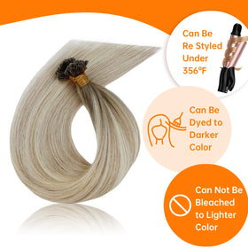 Lifestyle image of model wearing Sunny Hair U Tip extensions