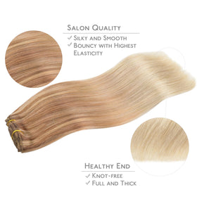 Lifestyle image of model wearing Wennalife Clip In Hair Extensions