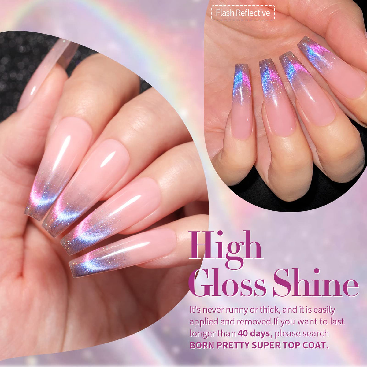 Lifestyle image of nails painted with Born Pretty Gel Polish