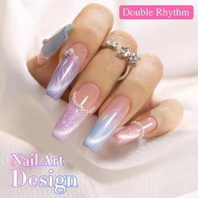 Lifestyle image of nails painted with Double Rhythm Cat Eye Gel Nail Polish