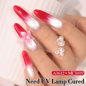 Lifestyle image of nails painted with Double Rhythm Jelly Gel Polish