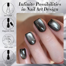 Lifestyle image of nails with Born Pretty Cat Magnetic Eye Gel Nail Polish
