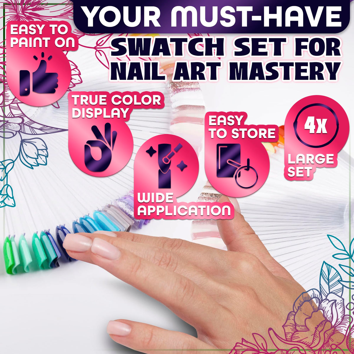 Lifestyle image of Novsix Nail Swatch Sticks in a nail salon setting