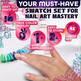 Lifestyle image of Novsix Nail Swatch Sticks in a nail salon setting
