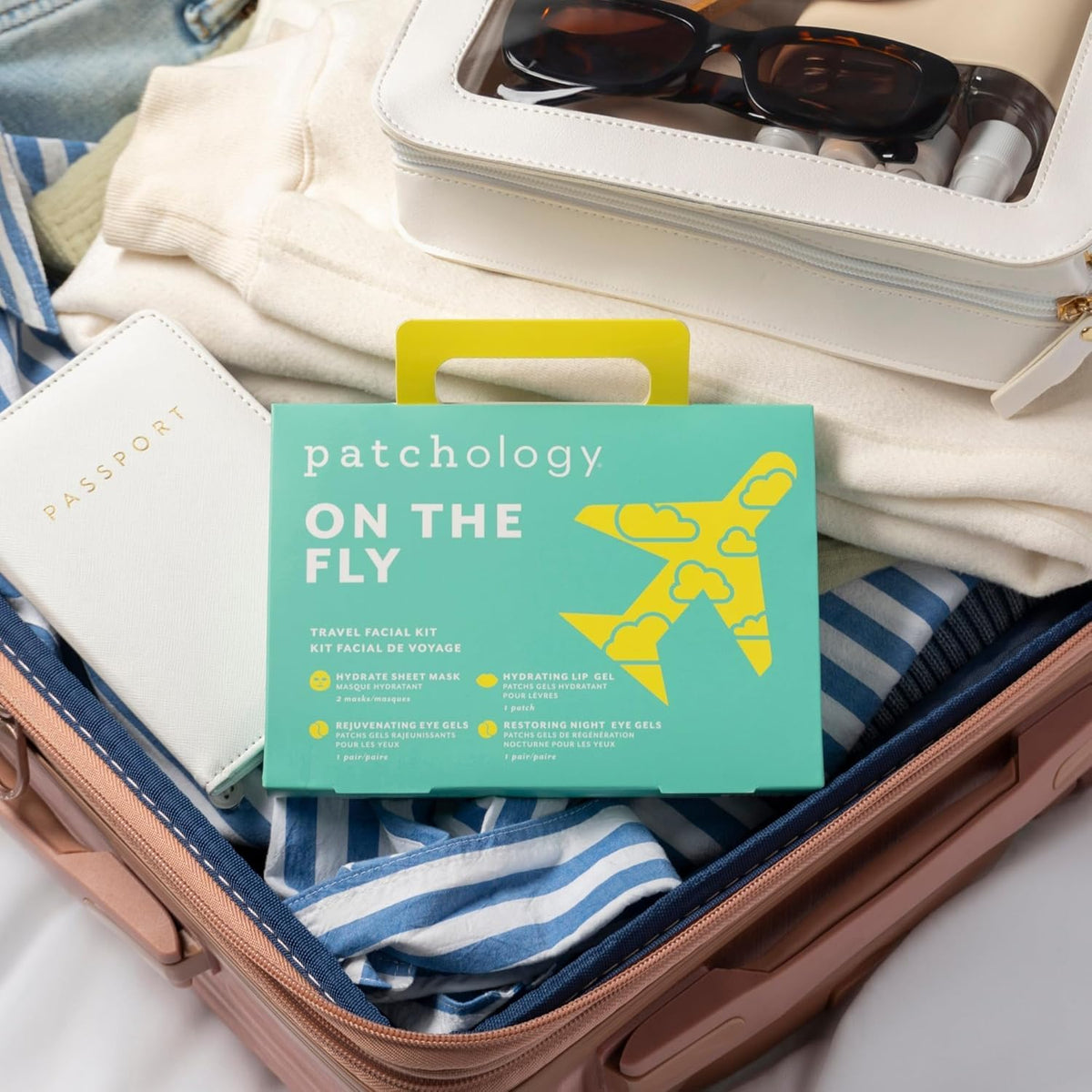 Lifestyle image of Patchology kit being used on-the-go