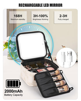 Lifestyle image of Relavel Travel Makeup Bag in use during travel