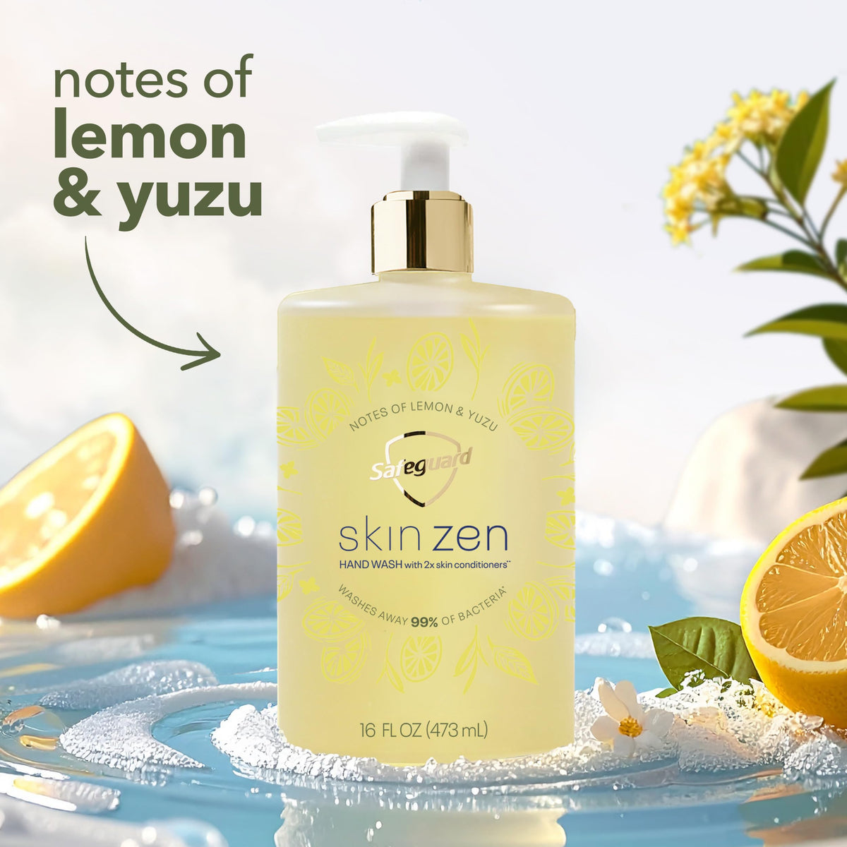 Lifestyle image of Safeguard Skin Zen hand soap in kitchen setting